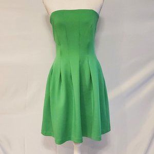 New York & Co. Bright Green Strapless Short Dress
